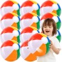 JOYIN Paquete de 12 Pelotas de Playa inflables de 16 Pulgadas, Grandes Pelotas de Playa arcoíris para Fiesta en la Piscina,