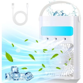 Aire acondicionado portátil, mini enfriador de aire portátil, 700 ml, enfriador de aire evaporativo con 3 velocidades,