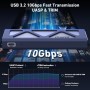 BENFEI M.2 NVME SSD Enclosure, Adaptador USB C (10Gpbs) a NVME sin Herramientas, soporta 10s de protección contra pérdida de