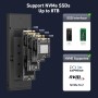 BENFEI M.2 NVME SSD Enclosure, Adaptador USB C (10Gpbs) a NVME sin Herramientas, soporta 10s de protección contra pérdida de