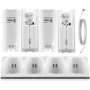 CICMOD Base de Carga 4 Baterías Recargables para Wii Control Remoto Capacidad 2800mAh, Blanco