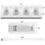 CICMOD Base de Carga 4 Baterías Recargables para Wii Control Remoto Capacidad 2800mAh, Blanco