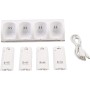 CICMOD Base de Carga 4 Baterías Recargables para Wii Control Remoto Capacidad 2800mAh, Blanco