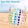 Quuylin Pelota de Playa Hinchable,2 Piezas Rayas coloridas Pelotas de Playa,40cm Pelota Hinchable,Verano Pelotas de Playa