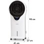 Klarstein Aire Acondicionado Portatil 3 en 1, Climatizador de Aire 90 W Silencioso, Pinguino Modo Noche con Humidificador y