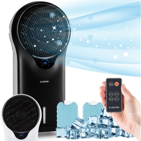 Klarstein Aire Acondicionado Portatil 3 en 1, Climatizador de Aire 90 W Silencioso, Pinguino Modo Noche con Humidificador y