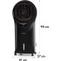 Klarstein Aire Acondicionado Portatil 3 en 1, Climatizador de Aire 90 W Silencioso, Pinguino Modo Noche con Humidificador y