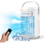 Aire Acondicionado Portátil, Enfriador de Aire 5 en 1, 1400ML Tanque, Climatizador Evaporativo, Temporizadores de 1-4H, 2 Modos