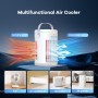 Aire Acondicionado Portátil, Enfriador de Aire 5 en 1, 1400ML Tanque, Climatizador Evaporativo, Temporizadores de 1-4H, 2 Modos