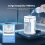 Aire Acondicionado Portátil, Enfriador de Aire 5 en 1, 1400ML Tanque, Climatizador Evaporativo, Temporizadores de 1-4H, 2 Modos