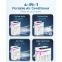 Aire Acondicionado Portatil, 1250ml Mini Aire Acondicionado, USB 4 en 1 Aire Acondicionadode 1/2/3 H, 3 Velocidades, 3 Niveles
