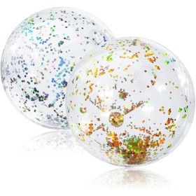 flintronic Pelota de Playa Hinchable Beach, Pelota Hinchable Paneles Colores, Diseño Franjas de Colores Pelota de Hinchable