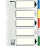 Esselte 11610 - Separadores de Plástico de Esselte, Material PP, Tamaño Folio, Gama ECO, 10 Pestañas, 5 Colores, Índice en