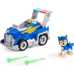 PATRULLA CANINA - COCHE TRANSFORMABLE RESCUE KNIGHTS + FIGURA CHASE - Patrulla Canina Coche de 15 cm con 1 Figura de Chase -