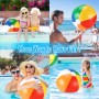 Pelota de Playa, 4 Piezas Pelotas de Playa Inflables, 50cm Pelota Hinchable Paneles Colores, Juguete Acuático de Playa de Verano