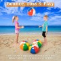 JOYIN Paquete de 4 Pelotas de Playa inflables de 20 Pulgadas, Grandes Pelotas de Playa arcoíris para Fiesta en la Piscina,