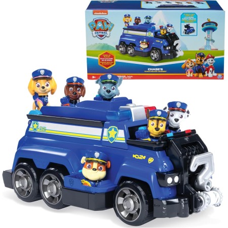 Paw Patrol Team Cruiser, vehículo a Gran Escala con Figuras de acción inéditas de Chase, Marshall, Skye, Rubble, Rocky y Zuma,