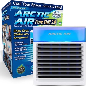 ARCTIC AIR PURE CHILL 2.0 - Aire acondicionado portátil - Refresca y humedece el aire de la habitación - Silencioso y Ligero -