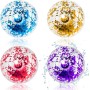 4PCS Glitter Pelota De Hinchable Beach, 40cm Transparente Pelotas De Playa Hinchable, Bolas Inflables De Agua Niños Adultos,