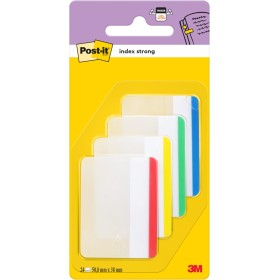 Post-It 686F-1 Index rígido plano, Color Verde/Azul/Amarillo/Rojo, Tamaño Standard, Pack de 4