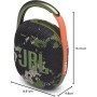 JBL Clip 4 Altavoz inalámbrico con Bluetooth, resistente al agua (IP67) y al polvo, con estilo llamativo y diseño portátil, 10h