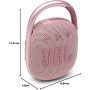 JBL Clip 4 Altavoz inalámbrico con Bluetooth, resistente al agua (IP67) y al polvo, con estilo llamativo y diseño portátil, 10h