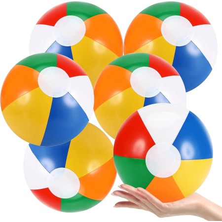 Zikenis 6 pezzi di palloni da spiaggia gonfiabili da 12"/32 cm di diametro,palloni da spiaggia colorati,Pelotas de Agua para