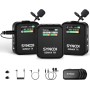 SYNCO Micrófono Inalambrico Solapa, G2A2 Mega Micrófono Lavalier 2.4Ghz 200m Compatible con Cámara DSLR Móviles, Grabación