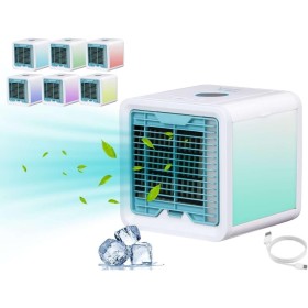 BEPER P206RAF200 Enfriador de Aire Pequeño - Aire Acondicionado Portatil, Humidificador, Purificador con Luz Led de 7 Colores