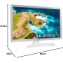 LG 24TQ510S-WZ - Monitor TV de 24'' HD, amplio ángulo de visión, LED Profundidad de Color, Smart TV WebOS22, Color Blanco