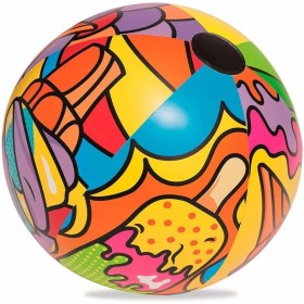 BESTWAY 31044 - Pelota de Playa Hinchable Diseño Pop Art Multicolor 63 cm aprox. Vinilo Resistente Probado con Válvula de
