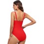 heekpek Traje de Baño Una Pieza para Mujer Bañadores Mujer Reductores Cuello en V Pliegues Bañador Bikini Retro