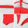heekpek Traje de Baño Una Pieza para Mujer Bañadores Mujer Reductores Cuello en V Pliegues Bañador Bikini Retro