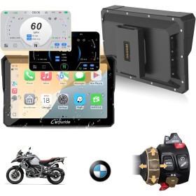 Carpuride W702BS Pro Motocicleta Carplay Pantalla con Nativo Wonder Wheel para BMW Moto, Inalámbrico CarPlay y Android Auto, 7”