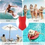 heekpek Traje de Baño Una Pieza para Mujer Bañadores Mujer Reductores Cuello en V Pliegues Bañador Bikini Retro