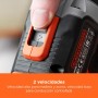 BLACK+DECKER Taladro percutor inalámbrico de 18V y 2 velocidades con dos baterías de 1,5Ah y cargador de 400mA, par de 45Nm, luz