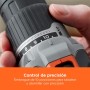 BLACK+DECKER Taladro percutor inalámbrico de 18V y 2 velocidades con dos baterías de 1,5Ah y cargador de 400mA, par de 45Nm, luz