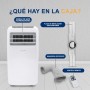 SereneLife Aire Acondicionado Portátil, 12.000 BTU, Móvil, Calefactor, Silencioso, Deshumidificador, Ventilador, Kit Escape