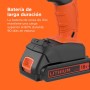 BLACK+DECKER Taladro percutor inalámbrico de 18V y 2 velocidades con dos baterías de 1,5Ah y cargador de 400mA, par de 45Nm, luz