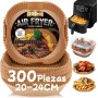 300 Piezas Papel para Freidora de Aire 5-8L, 20-24CM Papel Air Fryer Cuadrado, Papel Freidora Aire Desechable Antiadherente para
