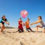 YEAMLTE Pelota Hinchable, 2 PCS Glitter Pelota De Hinchable Beach, Transparente Pelotas De Playa Hinchable, Pelota de Playa