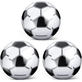 Grevosea 3 Pelotas de Fútbol Inflable, 15 Pulgadas, PVC, Blancas, 3 Piezas, 3 Sets, 25 cm, Paquete de 3, Para Playa, Voleibol y
