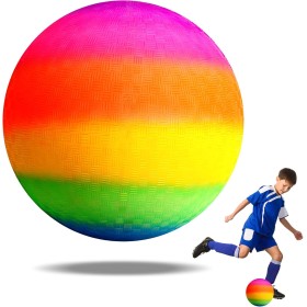 OSDUE Bola Arcoiris Pelota De Inflable, Pelotas de PVC Juguete Infantil Pelota Hinchable, Pelota de Playa de 8.6 Pulgadas