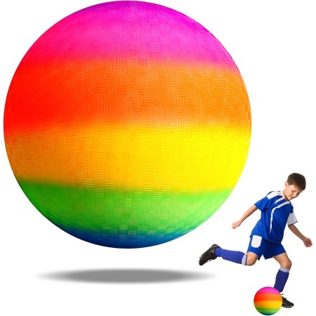 OSDUE Bola Arcoiris Pelota De Inflable, Pelotas de PVC Juguete Infantil Pelota Hinchable, Pelota de Playa de 8.6 Pulgadas