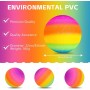 OSDUE Bola Arcoiris Pelota De Inflable, Pelotas de PVC Juguete Infantil Pelota Hinchable, Pelota de Playa de 8.6 Pulgadas