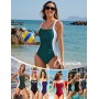Vijamiy Bañador Muje Reductor Vientre Plano Push Up Sexy Bañador Bloqueo de Colores One Piece Swimsuit para Piscinas de Playa