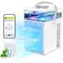 Aire Acondicionado Portátil, 800ML Mini Enfriador de Aire Portátil con Control de Aplicación, 5 en 1 USB Recargable con 6 Cajas