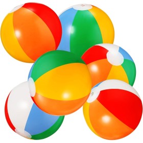 SCIONE 6 pzs Bola de Agua Hinchable 22cm Colorida Bola de Playa Hinchable Pequeña Bola de Juguete de Playa de Piscina para Niños