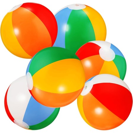 SCIONE 6 pzs Bola de Agua Hinchable 22cm Colorida Bola de Playa Hinchable Pequeña Bola de Juguete de Playa de Piscina para Niños