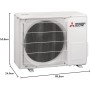 Aire acondicionado fijo Mitsubishi Electric ‎MSZ-HR25VF, 1 unidad interior + 1 unidad exterior, caliente y frío, mando a